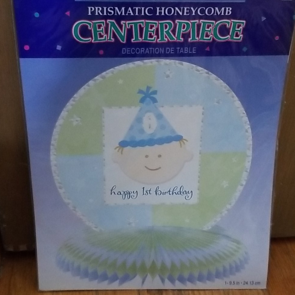 🎉3/$10🎉 Happy 1st Birthday Boy Honeycomb Decor